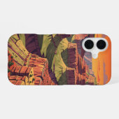 Canyon Retro bij Zonsondergang iPhone 16 Hoesje (Achterkant horizontaal)