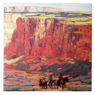 “Canyon Riders” western kunst van Edgar Payne Tegeltje