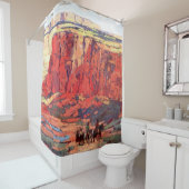 "Canyon Riders" Westerne kunst van Edgar Payne Douchegordijn (In situ)