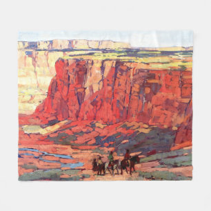 "Canyon Riders" Westerne kunst van Edgar Payne Fleece Deken