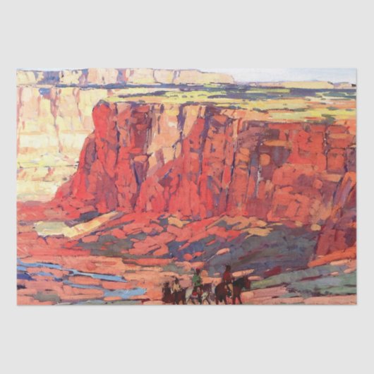 "Canyon Riders" Westerne kunst van Edgar Payne Tissuepapier (Voorkant)