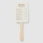 Canyon Roos minimalistische huwelijksprogramma's Handwaaier (Achterkant)