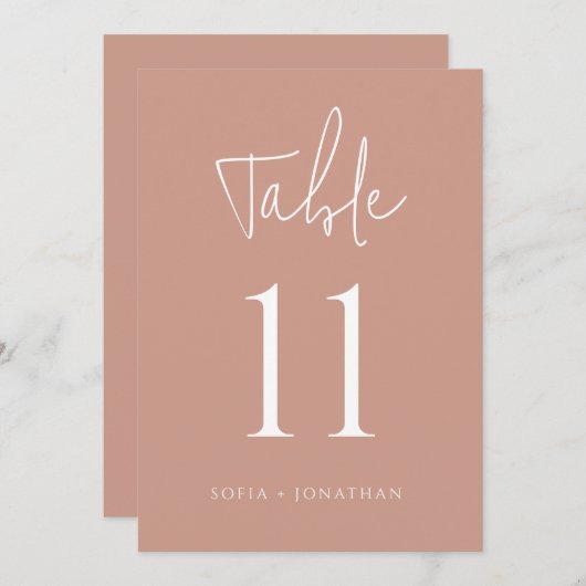 Canyon Roos Minimalistische Trouwtafel Nummers (Voorkant / Achterkant)
