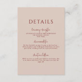 Canyon Roos Minimalistische Wedding Details Informatiekaartje (Voorkant)