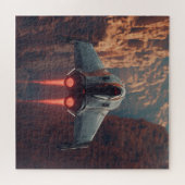 Canyon Run Jet met Afterburners – Sci-Fi Puzzel (Horizontaal)