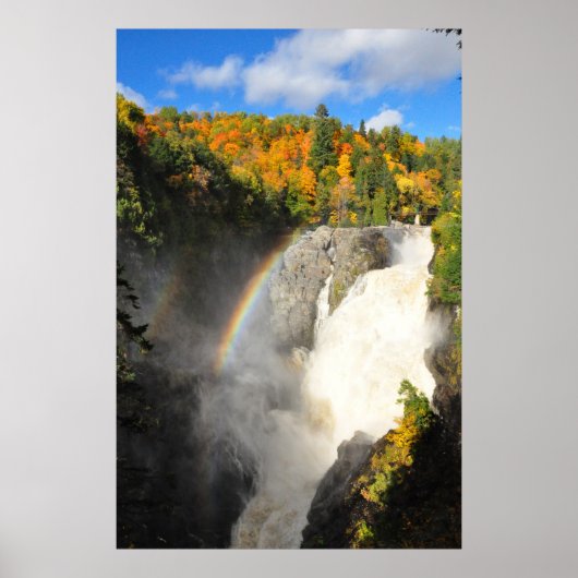 Canyon Sainte-Anne Waterfall Rainbow Quebec Poster (Voorkant)