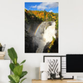 Canyon Sainte-Anne Waterfall Rainbow Quebec Poster (Thuiskantoor)