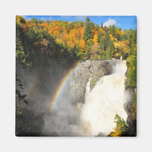 Canyon Sainte-Anne Waterval Regenboog Quebec Magne Magneet (Voorkant)