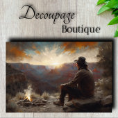 Canyon Sunset Cowboy Decoupage Tissuepapier
