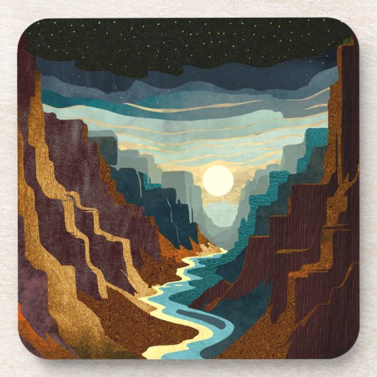 Canyon Sunset Landschap Bier Onderzetter (Voorkant)