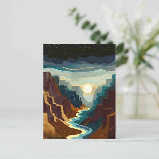 Canyon Sunset Landschap Briefkaart (Staand voorkant)