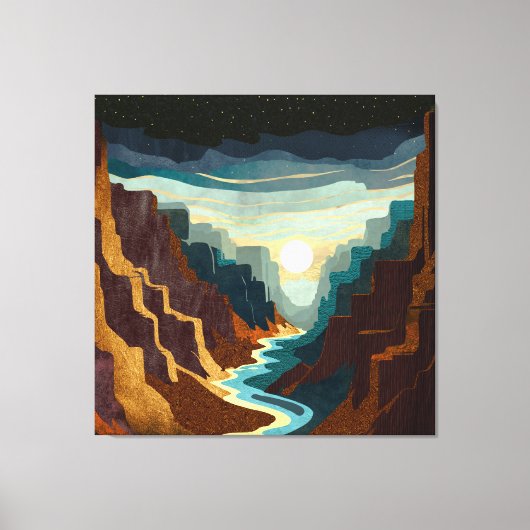 Canyon Sunset Landschap Canvas Afdruk (Voorkant)
