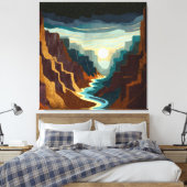 Canyon Sunset Landschap Canvas Afdruk (Insitu (Slaapkamer))