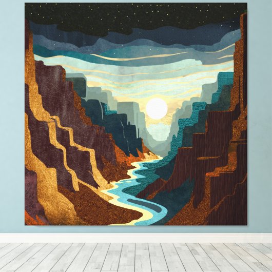Canyon Sunset Landschap Canvas Afdruk (Insitu (Houten vloer))