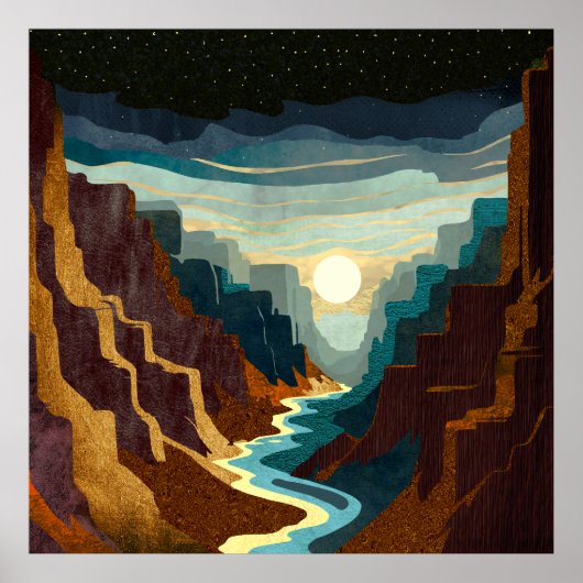 Canyon Sunset Landschap Poster (Voorkant)