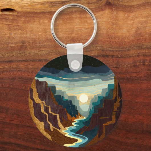 Canyon Sunset Landschap Sleutelhanger (Achterkant)