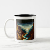 Canyon Sunset Landschap Tweekleurige Koffiemok (Links)