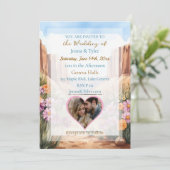 Canyon thema bruiloft Kaart (Staand voorkant)