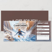 Canyoning cadeaubon kaart (Voorkant / Achterkant)
