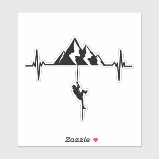 Canyoning Rock klimmen hartslag Sticker (Vel)