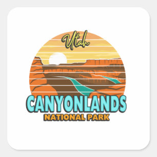 Canyonlands Moab Utah National Park Natuur buiten Vierkante Sticker