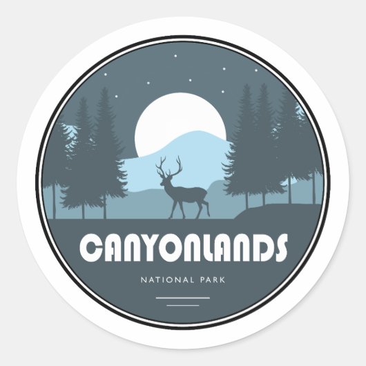 Canyonlands Nationaal Park Herten Ronde Sticker (Voorkant)