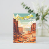 Canyonlands Nationaal Park Illustratie Retro Briefkaart (Staand voorkant)