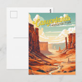 Canyonlands Nationaal Park Illustratie Retro Briefkaart (Voorkant / Achterkant)