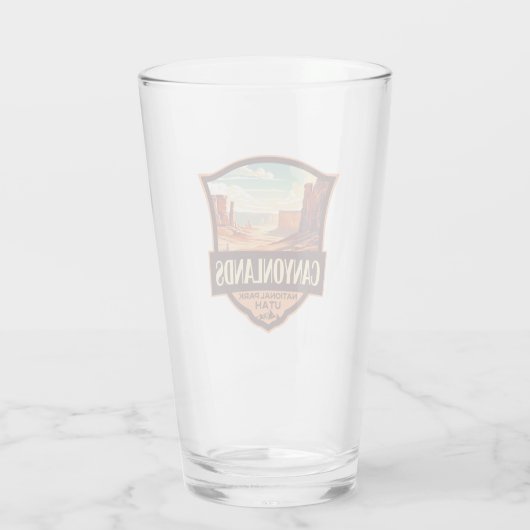 Canyonlands Nationaal Park Illustratie Retro Glas (Achterkant)