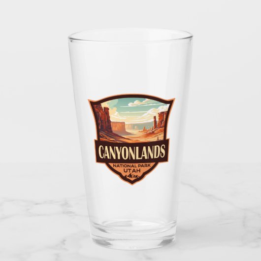 Canyonlands Nationaal Park Illustratie Retro Glas (Voorkant)
