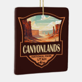 Canyonlands Nationaal Park Illustratie Retro Keramisch Ornament (Rechts)