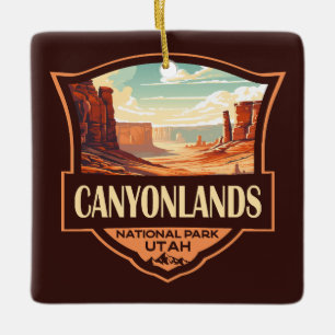 Canyonlands Nationaal Park Illustratie Retro Keramisch Ornament