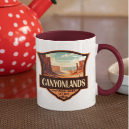 Canyonlands Nationaal Park Illustratie Retro Mok