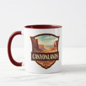 Canyonlands Nationaal Park Illustratie Retro Mok (Links)