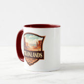 Canyonlands Nationaal Park Illustratie Retro Mok (Voorkant links)