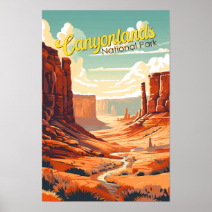 Canyonlands Nationaal Park Illustratie Retro Poster