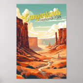 Canyonlands Nationaal Park Illustratie Retro Poster (Voorkant)