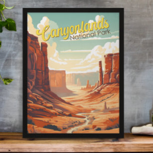 Canyonlands Nationaal Park Illustratie Retro Poster