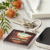Canyonlands Nationaal Park Illustratie Retro Sleutelhanger (Voorkant Rechts)