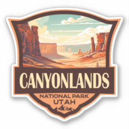 Canyonlands Nationaal Park Illustratie Retro Sticker