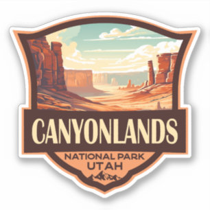 Canyonlands Nationaal Park Illustratie Retro Sticker