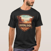 Canyonlands Nationaal Park Illustratie Retro T-shirt (Voorkant)