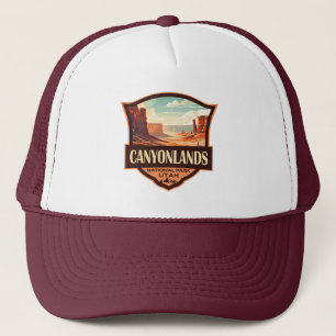 Canyonlands Nationaal Park Illustratie Retro Trucker Pet