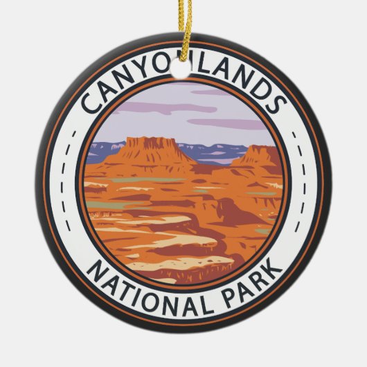 Canyonlands Nationaal Park Island in de Sky Badge Keramisch Ornament (Voorkant)