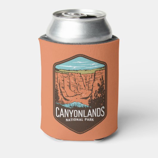 Canyonlands Nationaal Park Retro Embleem Blikjeskoeler (Blikje Achterkant)