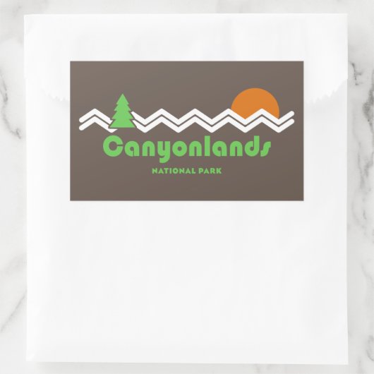 Canyonlands Nationaal Park Retro Rechthoekige Sticker (Tas)