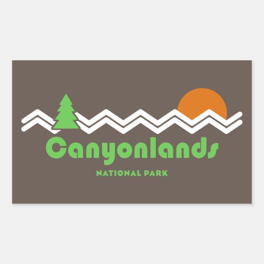 Canyonlands Nationaal Park Retro Rechthoekige Sticker (Voorkant)