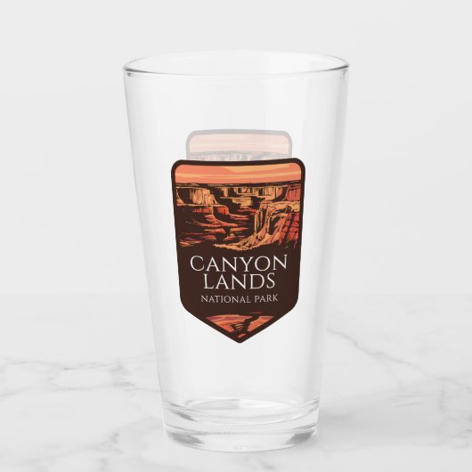 Canyonlands Nationaal Park Sunset Embleem Glas (Voorkant)