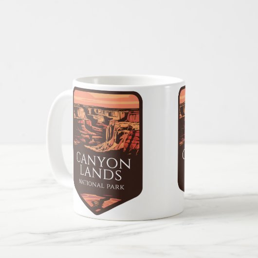 Canyonlands Nationaal Park Sunset Embleem Koffiemok (Voorkant links)