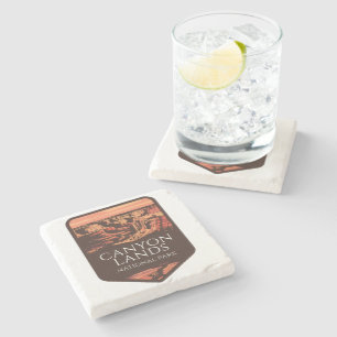 Canyonlands Nationaal Park Sunset Embleem Stenen Onderzetter